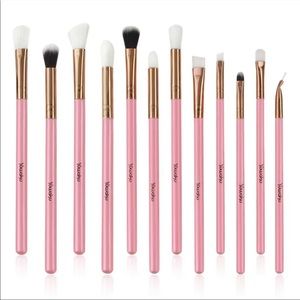 Professional Makeup Brushes 12pcs Pink Eyeshadow Brushes Eyeliner Eyebrow Brush